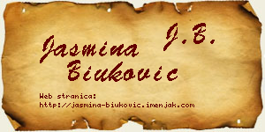 Jasmina Biuković vizit kartica